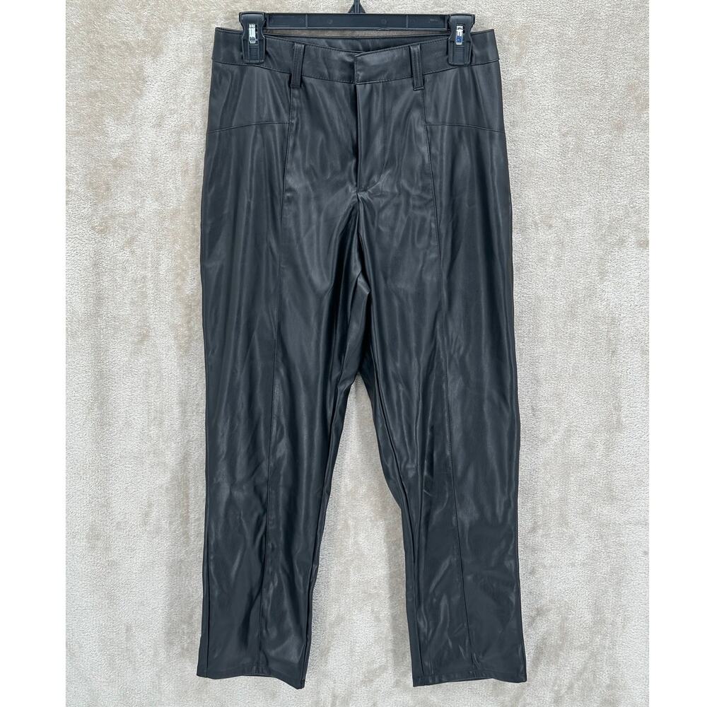 Cavalini Pants Womens Medium Black Vegan Leather Grunge Edgy Baddie Club Sleek